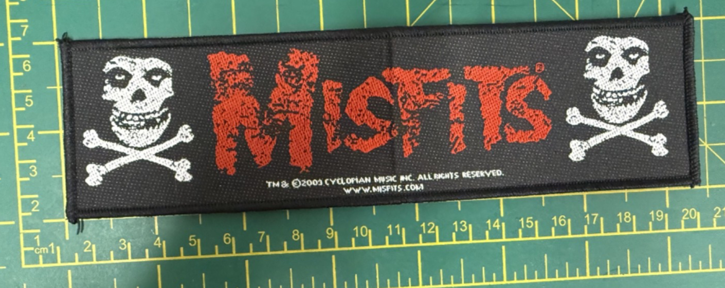 Misfits Crossbones Woven Super Strip Sew On  Officially Licensed Patch