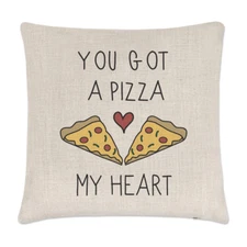 You Got A Pizza My Heart Linen Cushion Cover - Pillow Funny Valentines Day Love