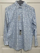 NWT Daniel Cremieux size M blue white button up long sleeve shirt mens