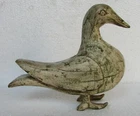 Vintage Wooden Handcrafted Painted  Bird Pigeon Statue Collectible