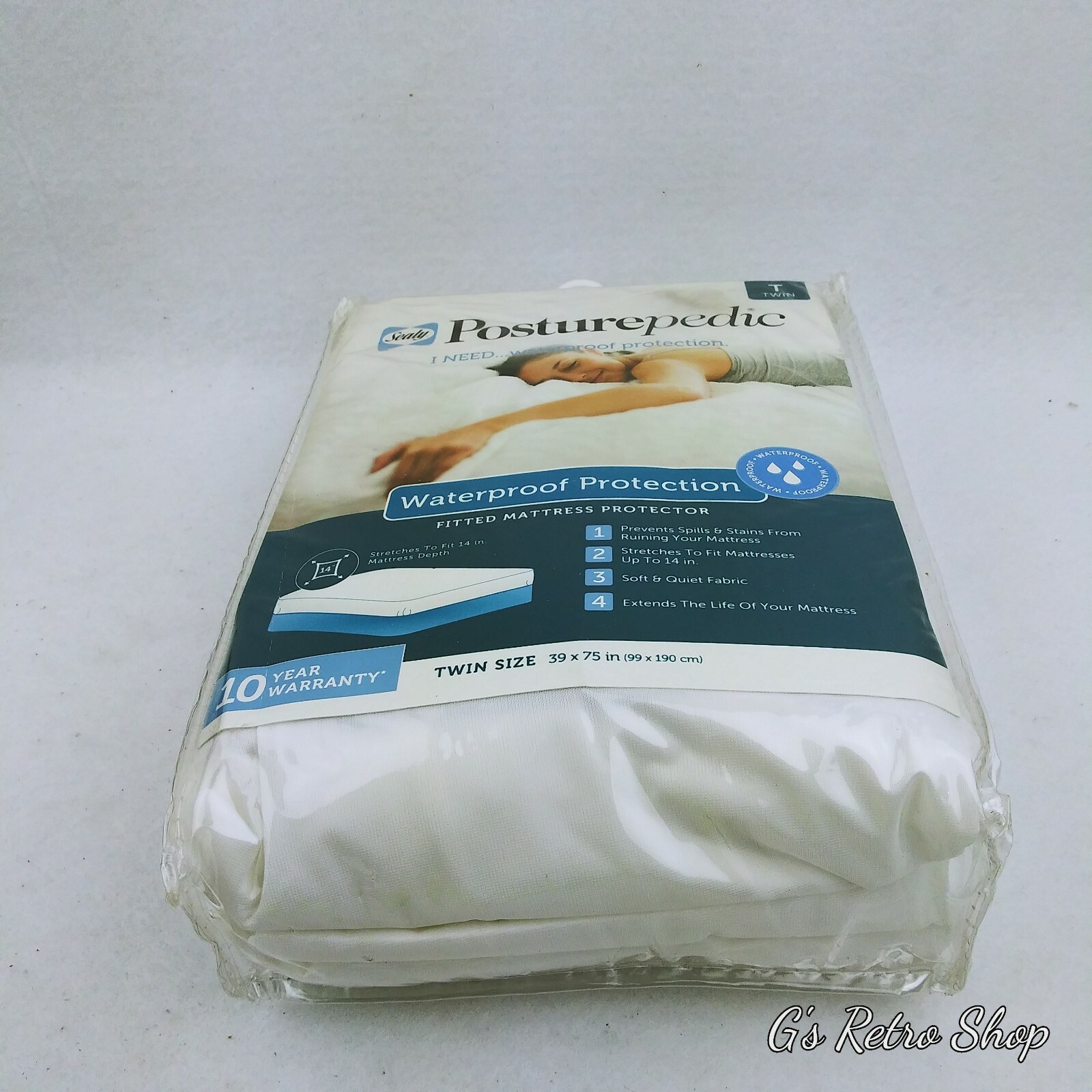 Sealy Posturepedic Fitted Waterproof Mattress Protector Twin Size 39 x 75" eBay