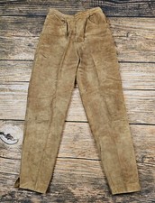 Rare VTG First Issue American Design Womens 10 Genuine Leather Suede Pants Brown