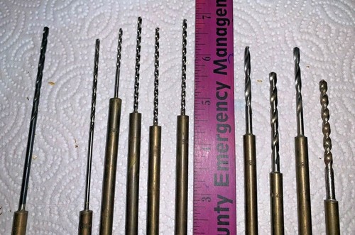 Mixed Lot 10 pieces, Tapered Shank with Tang, Twist Drill Bits, 3/32",1/16" 1/8" - Picture 3 of 3
