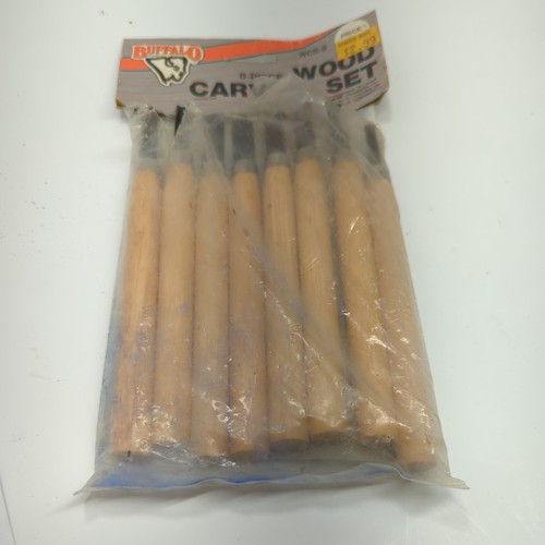 Buffalo Brand 8 Pieces Wood Carving Set Vintage - Picture 2 of 3