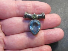 Sterling silver Blue Topaz slide pendant
