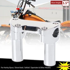 3.5" Chrome Handlebar Risers Top Clamp For Harley Fatboy Heritage Softail FLSTC