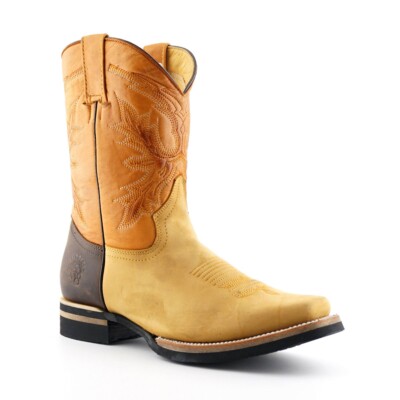 Neu Grinders El Paso hellbraun Echtleder Cowboystiefel Slipper halbhohe Stiefel