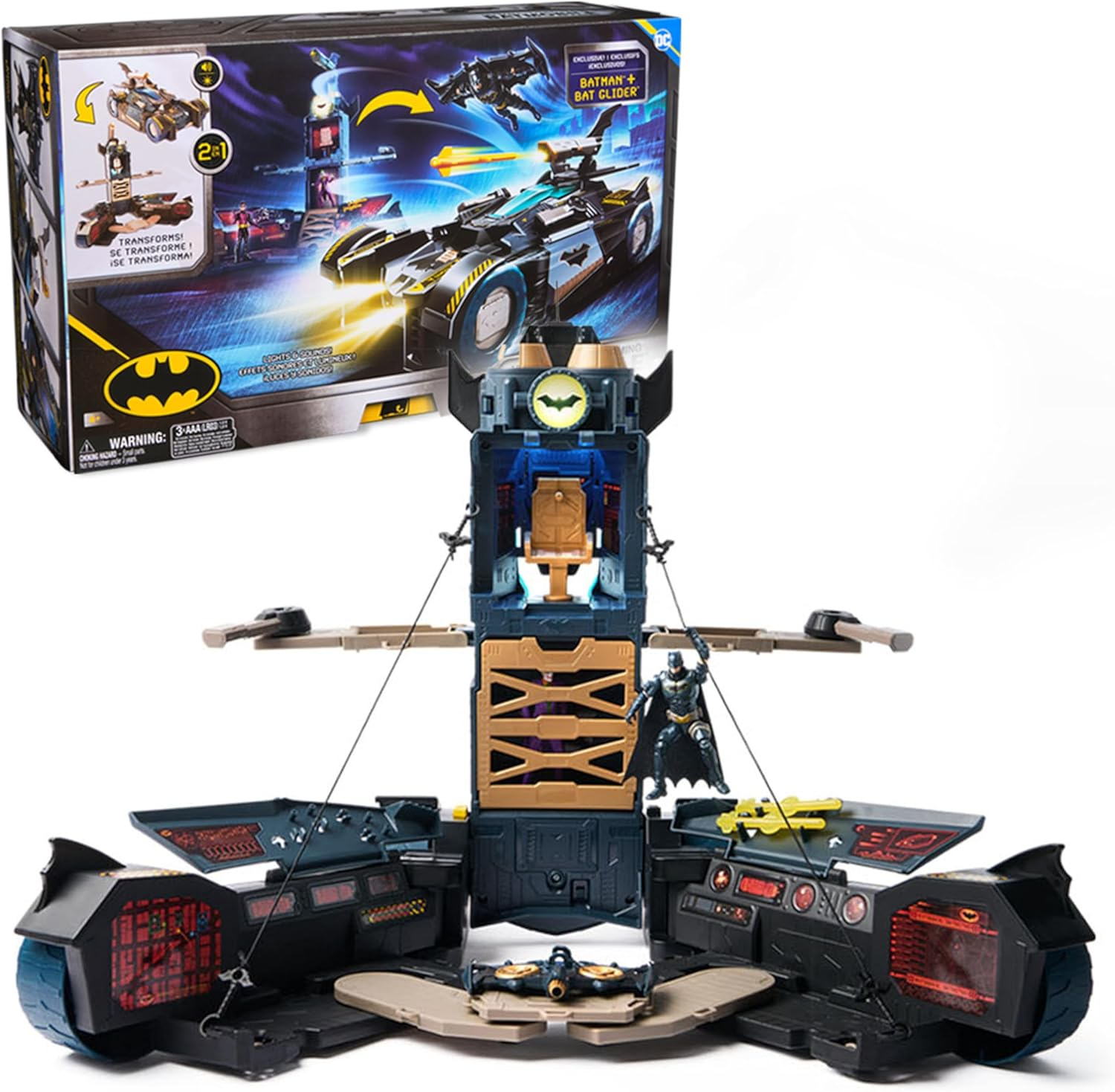 Comics Batman, Ultimate Transforming Batmobile Playset, 2-In-1 Playset with Excl