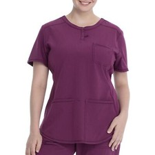 Scrubstar Womens Supreme Antimicrobial Heather V-Neck Scrub Top Heather Wine XS