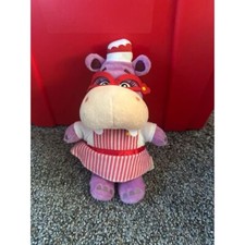 Disney Store Doc McStuffins Plush Nurse Hallie Hippo Stuffed Animal 8" Purple