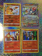 Pokemon Cinderace: 028/142 ex; Holo 034/202, Holo 035/202; Reverse Holo 036/202