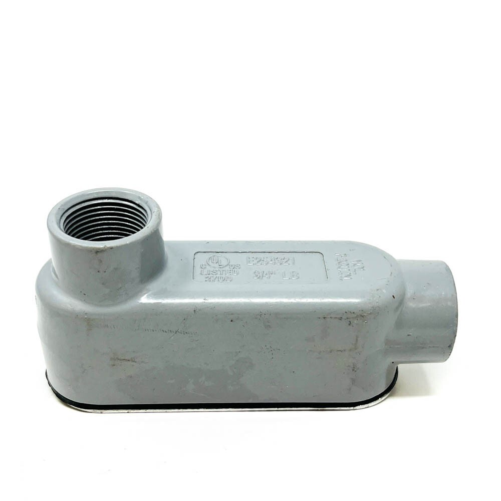 Caja de conductos de codo de PVC Racor E254321 tamaño de montaje de 3/4 pulgadas con cubierta de aluminio