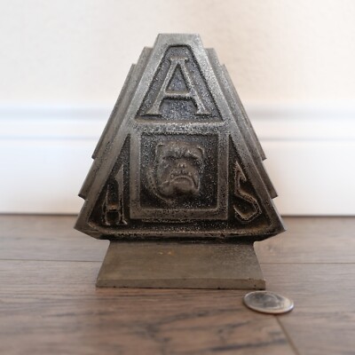 Vtg. AHS Bulldog School Fort Bend Austin Texas Bulldogs Metal Cast Bookend Rare