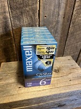 6 PACK MAXELL GX-SILVER T-120 VIDEOCASSETTE TAPES, NEW  SEALED, HIGH QUALITY 