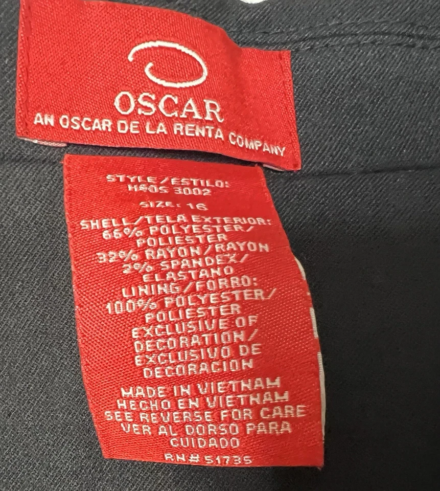 Oscar De La Renta Mujer Blazer Negro Bolsillos de Encaje 3 Botones Traje Chaqueta 16 Foto 2 de 3