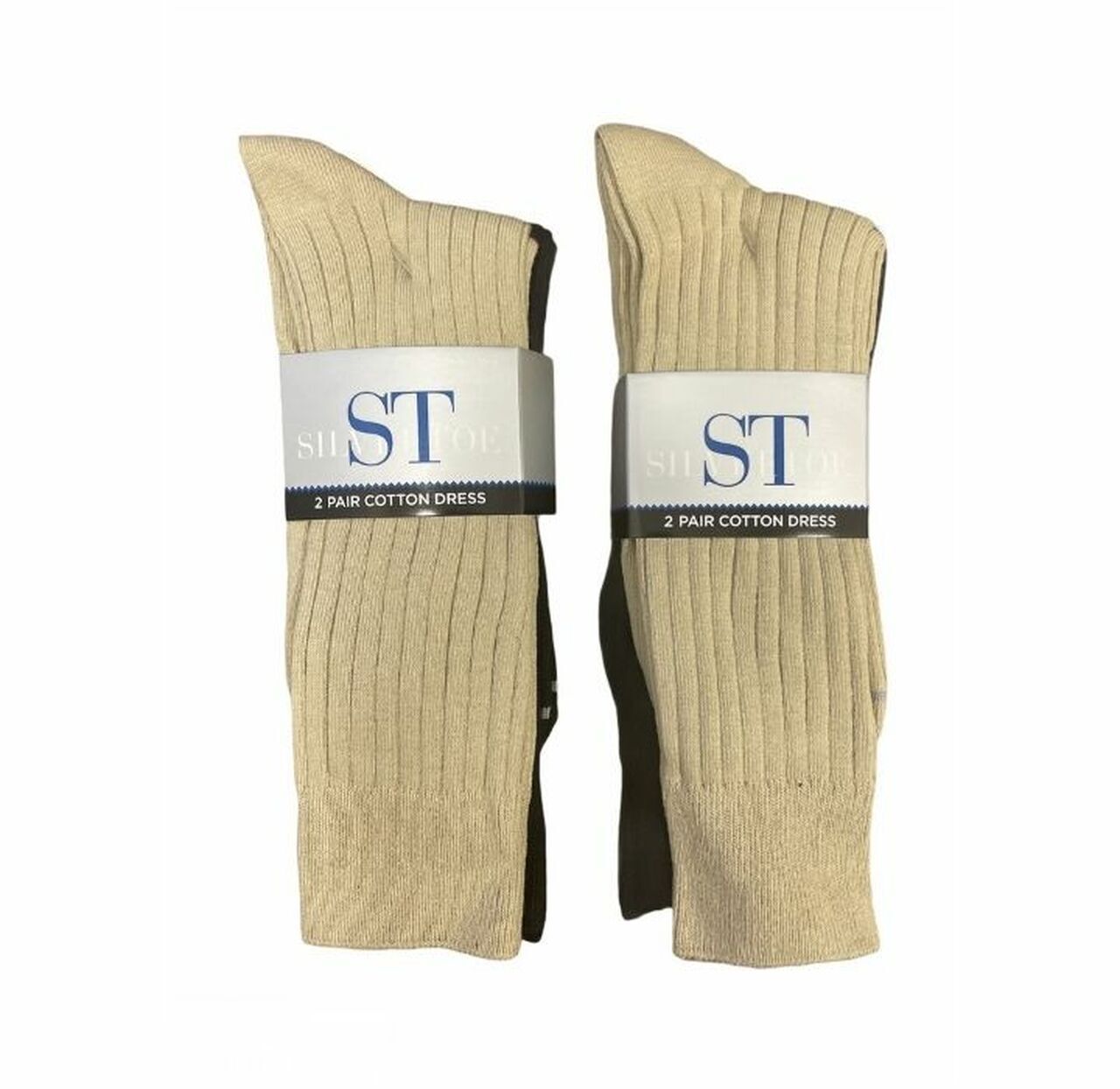 4Pair SilverToe Men's Casual Black & Beige Crew Socks eBay