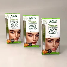 NADS 3PK Precision Eyebrow Wand Waxing Kit Soothing Honey 0.2oz 0677EN06