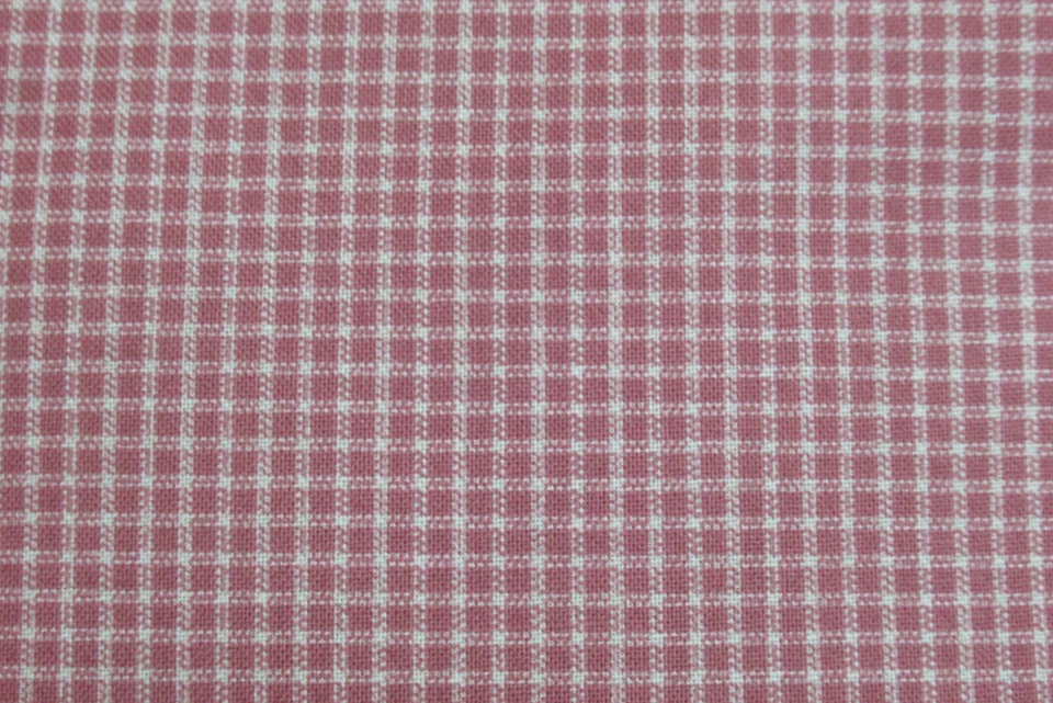 Concord Fabric 100% Cotton YARDAGE Joan Kessler Mauve and Cream Plaid Checkered - Image 4 of 4