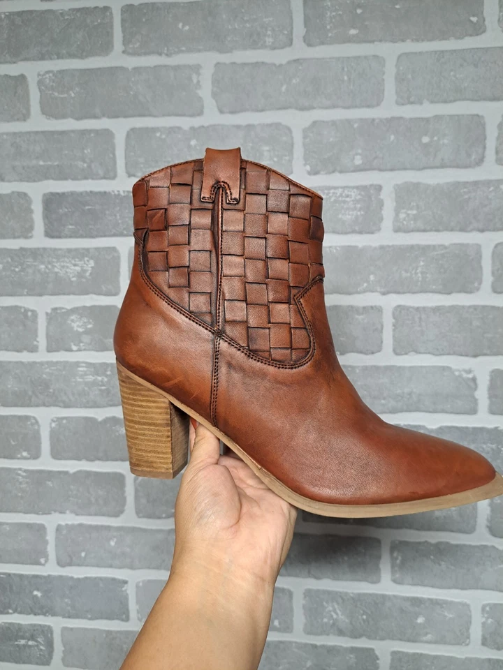 Botines Matisse de cuero coñac Dawn Western marrón para mujer talla 10M Foto 2 de 4