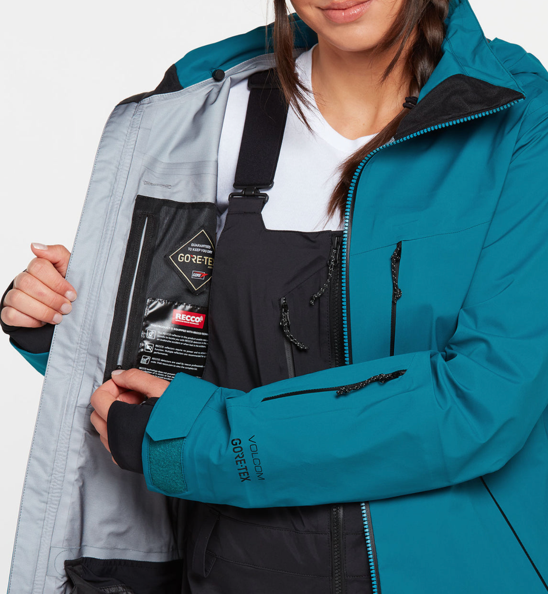 NWT Womens Volcom VS 3L stretch Gore-tex snowboard jacket Glacier
