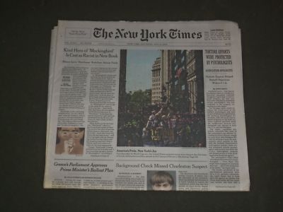 2015 JULY 11 NEW YORK TIMES - U.S. WOMEN'S SOCCER TEAM - NYC TICKER TAPE PARADE