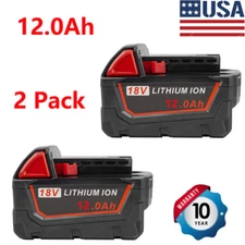 18V12Ah Capacity Battery for Milwaukee M18 Extended Li-Ion XC M18B5 48-11-1852