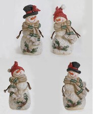 Small Resin Stone Look Snowmen Figurine Your Choice Holiday Home Decor/Accents