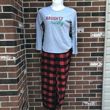 north pole trading co womans size medium 2 piece pajamas red buffalo plaid NWT
