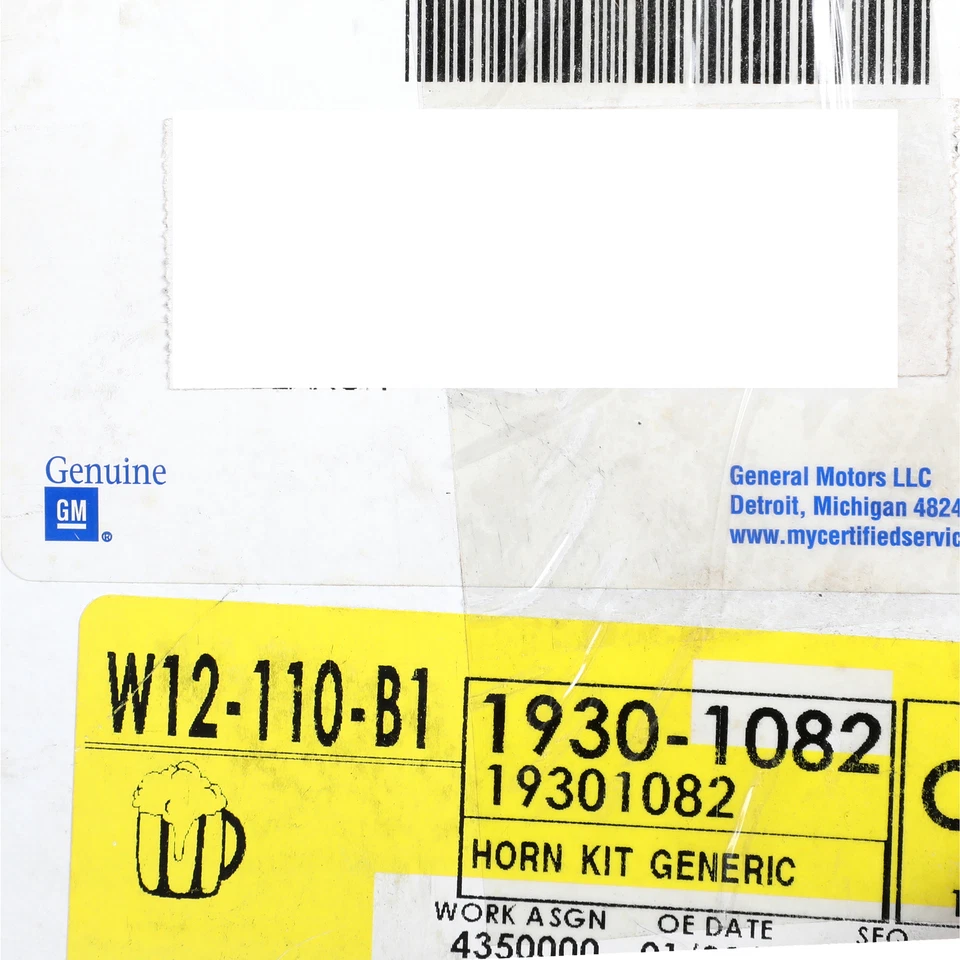 Kit de bocina de nota baja genuina GM lado del conductor 19301082 Foto 3 de 3