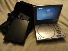 Polaroid PDV-0801A Portable DVD Player w/Extra Battery Car Charger Remote Bundle