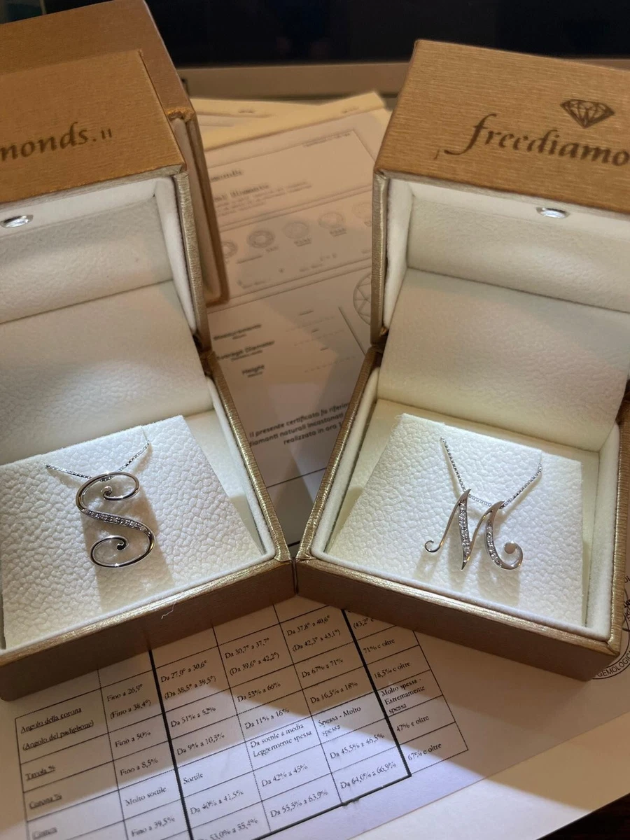 Collana Senza pietre - Oro bianco 9K - Regalo diploma per donna - Consegna gratua