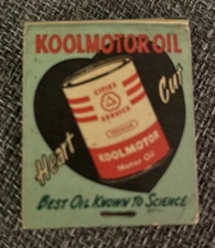 Vintage 1930s Cities Service Kool Motor Oil Advertising Matchbook Webster FL