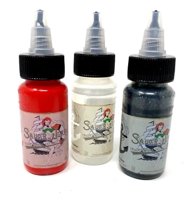 (€305,39/L) SAILOR JERRY COLOR SET RED BLACK THINNER - INKgrafiX ® tattoo vegan