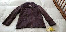 Nwt Fitz-wright 100% Leather & Real Rabbit Women's Jacket Sz. S Purple