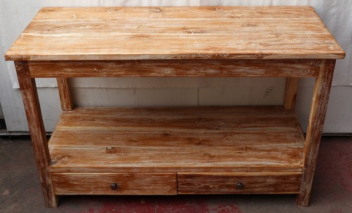 Mobile bagno in Teak massello bianco decapato cm 120x50x75h con cassetti e ripia - Imagen 4 de 7
