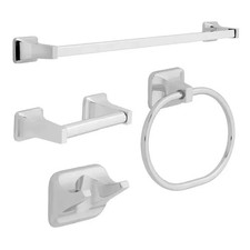Franklin Brass Futura 4-Piece Bath Hardware Set 24" Towel Bar and More-Chrome-b