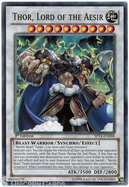 SP14-EN048 Thor, Lord of the Aesir : Common 1st Edition Mint YuGiOh Card