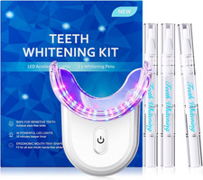 Teeth Whitening Kit with LED Light: 3 Whitening Gel Pens with 35 Carbamide Pero