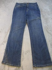 Lands End Jeans Womens 8 Blue Medium Wash Straight Leg Stretch Denim 5 Pocket