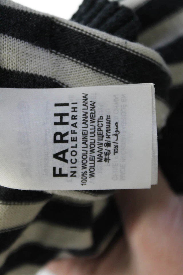 Farhi на Nicole Farhi женщин шерсти в полоску декольте свитер верхний черный размер XL - Изображение 4 из 4