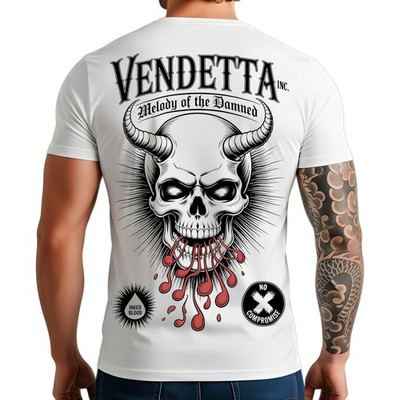 Vendetta Inc Herren Shirt Melody of the Damned weiß Totenschädel S 5XL kurzarm