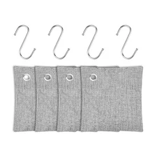 Bamboo Charcoal Air Purifying Bags 4-Pack Odor Eliminator & Moisture Absorber