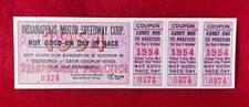 Indianapolis Indy 500 - 1954 Complete Unused Temporary Practice Ticket # 374
