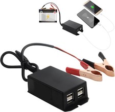 12V to Usb DC Converter with 4 USB Port Battery Clip Charger Charging Crocodile