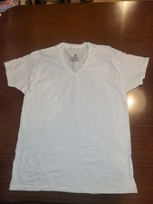 Hanes ComfortSoft Men's White Crewneck 1  V-neck Tee 1 , Size Large