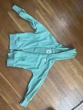 Old Navy Women's Full Zip Hoodie Green L Hooded Knit Long Sleeve Pockets