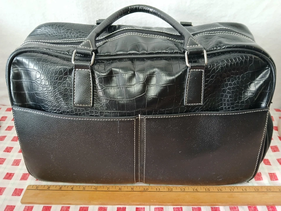 Bolso de Lona BMW Charity Pro-Am-Negro Imitación Cuero/Croc Viaje Gimnasio Golf Fin de Semana Foto 2 de 4