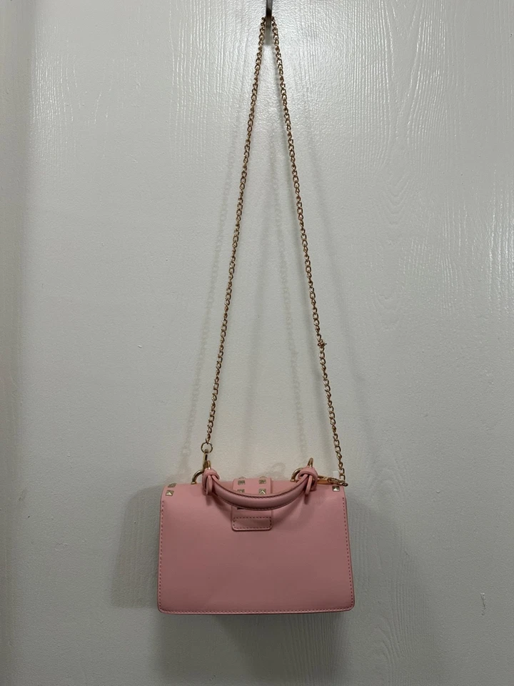 Mujeres Lujo Tachonado Bolso de Hombro Bandolera Cadena Fiesta Bolso de Mano Bolsa Rosa Transparente Foto 3 de 4
