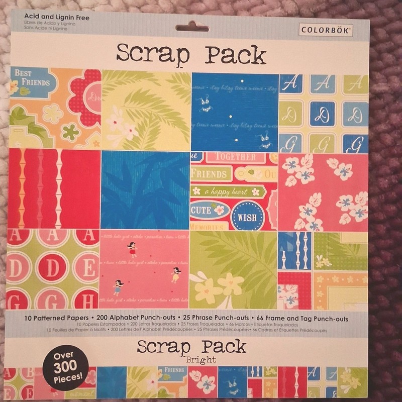 Scrap Pack Bright Colorbok Acid & Lignin Free Scrapbooking Paper Crafting 