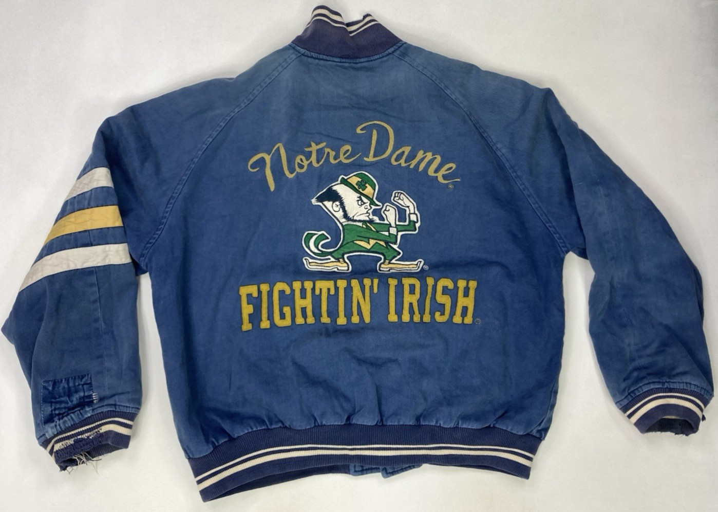 VINTAGE Mirage University Of Notre Dame Fighting Irish Jacket Men Large Blue 90s